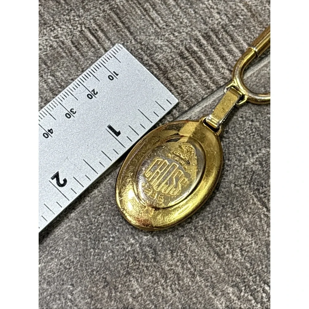 1845 Mark Cross Brass Key Chain Fob Made in Italy
